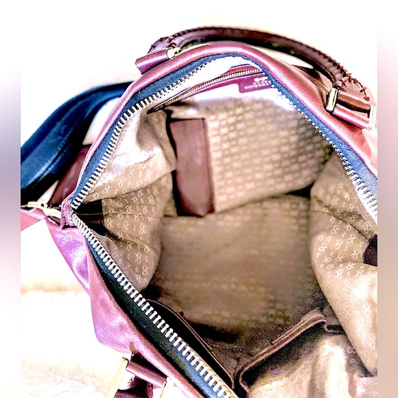 NEW-ANYA HINDMARCH BURGUNDY LEATHER TOTE BAG - Picture 14 of 16